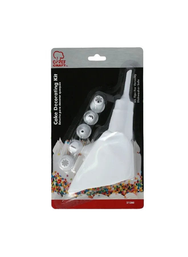 Chef Craft 6-Piece Cake Decorating Kit White 22.2 x 3.6 x 12.8 cm 21280