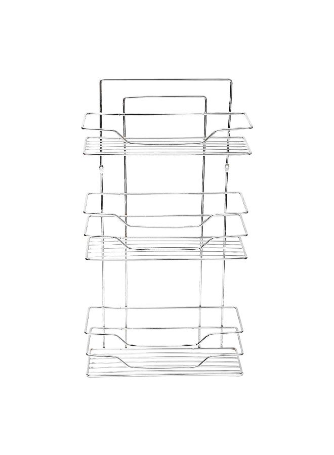 Primanova 3-Tier Fest Flat Wall-Mount Shower Caddy Silver 50 x 24.5 x 15.5 cm - Image 1