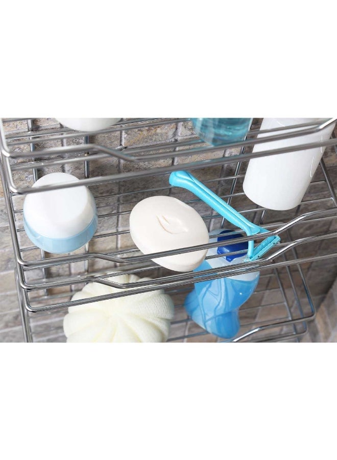 Primanova 3-Tier Fest Flat Wall-Mount Shower Caddy Silver 50 x 24.5 x 15.5 cm - Image 3