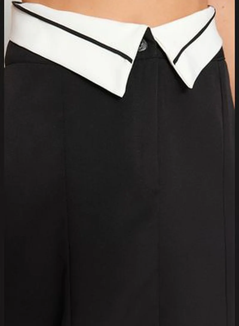 trendyol Black Waist Detail Woven Skirt TWOAW24ET00307