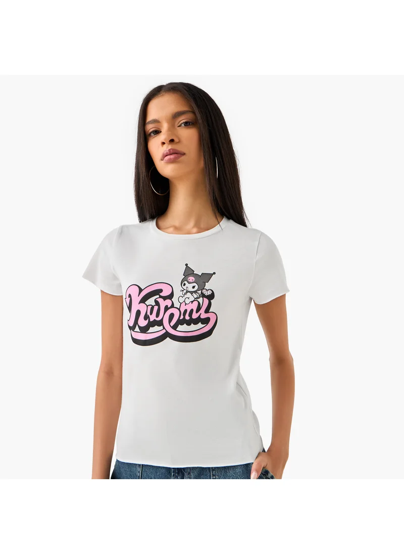 اس بي كاركترز Kuromi Print T-shirt with Round Neck