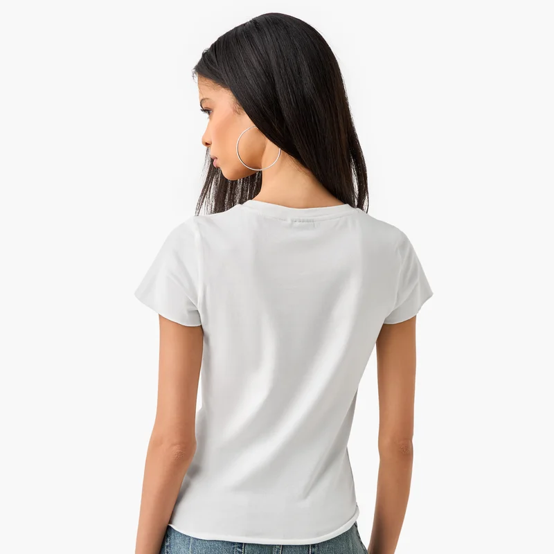SP Characters Kuromi Print T-shirt with Round Neck