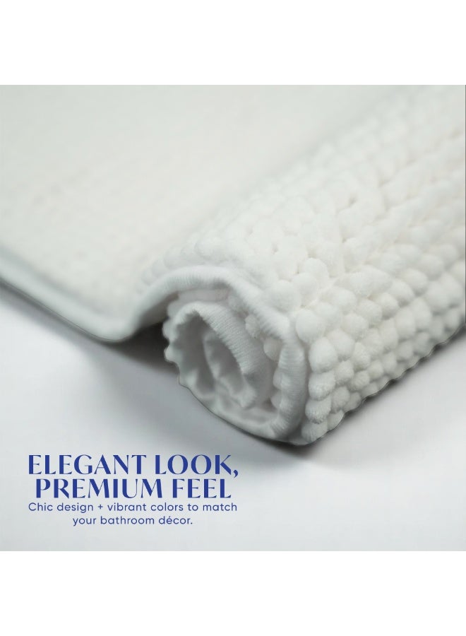 DIVEENAS Diveena's Non-Slip Bathroom Mat – 40x60cm Super Soft Microfiber Bath Mat, Quick-Dry & Machine Washable Bath Rug for Bathroom or Powder Room & Home | White - Image 4