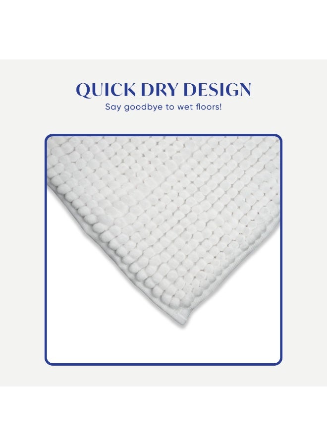 DIVEENAS Diveena's Non-Slip Bathroom Mat – 40x60cm Super Soft Microfiber Bath Mat, Quick-Dry & Machine Washable Bath Rug for Bathroom or Powder Room & Home | White - Image 5