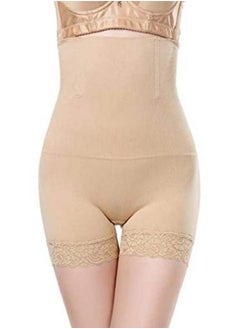 Women’s Hip Lifter Body Shaper No Rolling Down High waist Tummy Control/Tummy tucker Boyshort Shapewear Panty with Lace, Beige