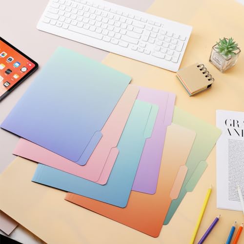 Ddaowanx Decorative File Folders Cute Colored File Folder,Letter Size File Folders for Documents,1/3-Cut Tabs,9 x 11.5 Inches,for Office,School,Home (12, Gradient) - Image 4