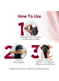 BBLUNT 7 In 1 Repair & Revive Shampoo For Upto 100% Damage Repair 300Ml | Addresses 7 Signs Of Hair Damage | Enriched With Ceramides & Argan Oil  - Image 4