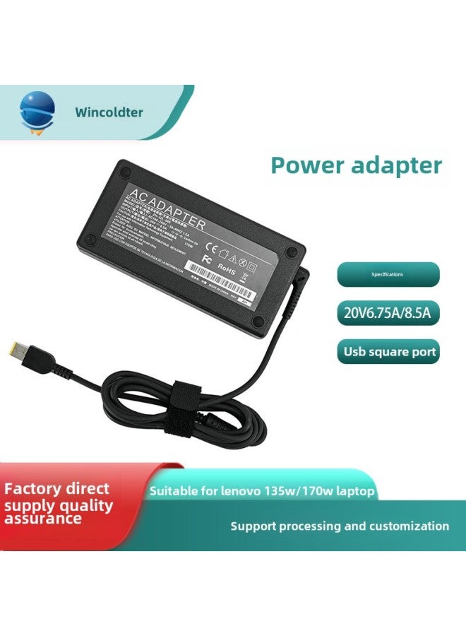 For Lenovo 135W170W230W300W Notebook 20V6.75A8.5A11.5A15A USB Square Cable-Color:20v8.5a 170w Usb Square Meter  - Image 2