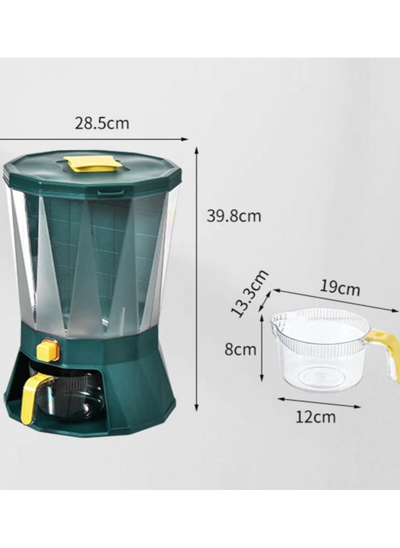 Generic - 4 Grid Rice Dispenser - Dry Food Dispenser 4 Grid - Clear 4 Compartments Sealed Grain Container with Measuring Cup - Image 1