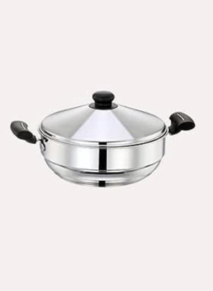 Sanjana AHRUDH Stainless Steel Multi Use Kadai for Idli/Idly, Dhokla and Idiyappam - Silver - 28 cm - Image 4