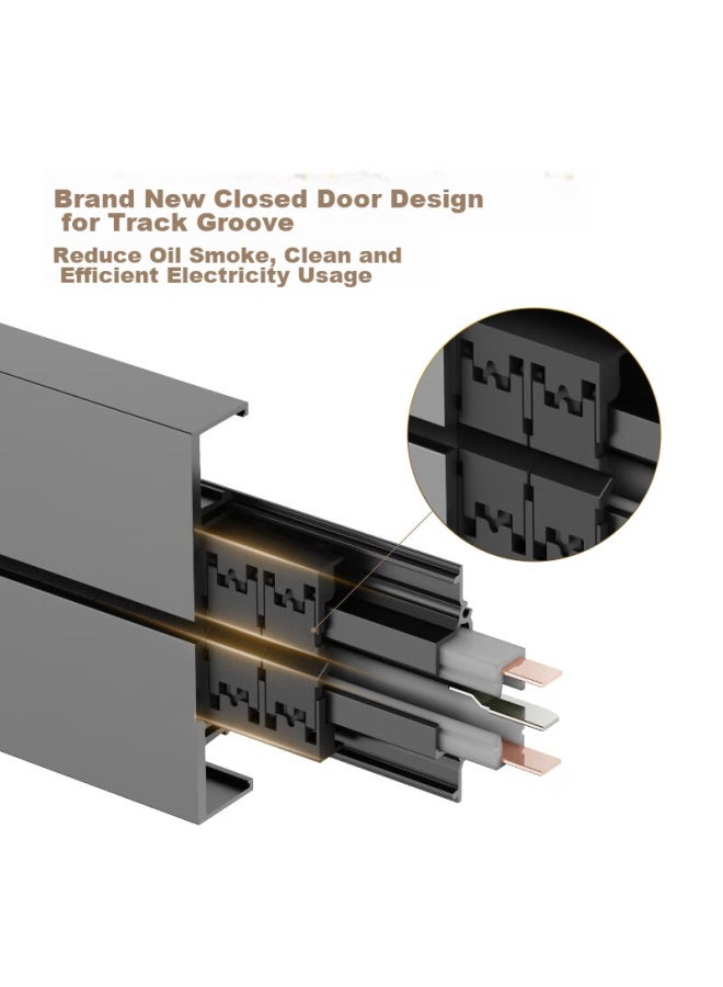 Bull Surface-mounted Track Socket, Master Slim Gb3 Movable Wall Socket, Wall-mounted Socket, No Slot Required, 75cm Track + 4 Five-hole Sockets, Titanium Gray - Image 4
