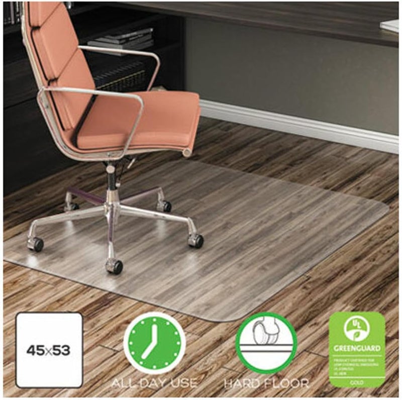 Deflecto Deflecto EconoMat Anytime Use Chair Mat for Hard Floor 45 x 53 Clear  - Image 1