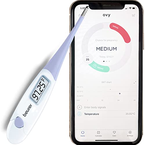Beurer Digital Basal Thermometer, Oral Thermometer with Memory Function, Measures Basal Body Temperature, Accurate Digital Thermometer for Fever and Natural Family Planning, OT20 - Image 1