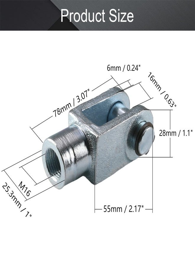 Othmro Cylinder Clevis,2Pcs Air Cylinder Rod Clevis End M16x1.5 Female Thread 78mm Length Y Type Connector Metal Pneumatic Air Cylinder Connectors Fittings for Air Cylinder Foot Mounting Work - Image 2