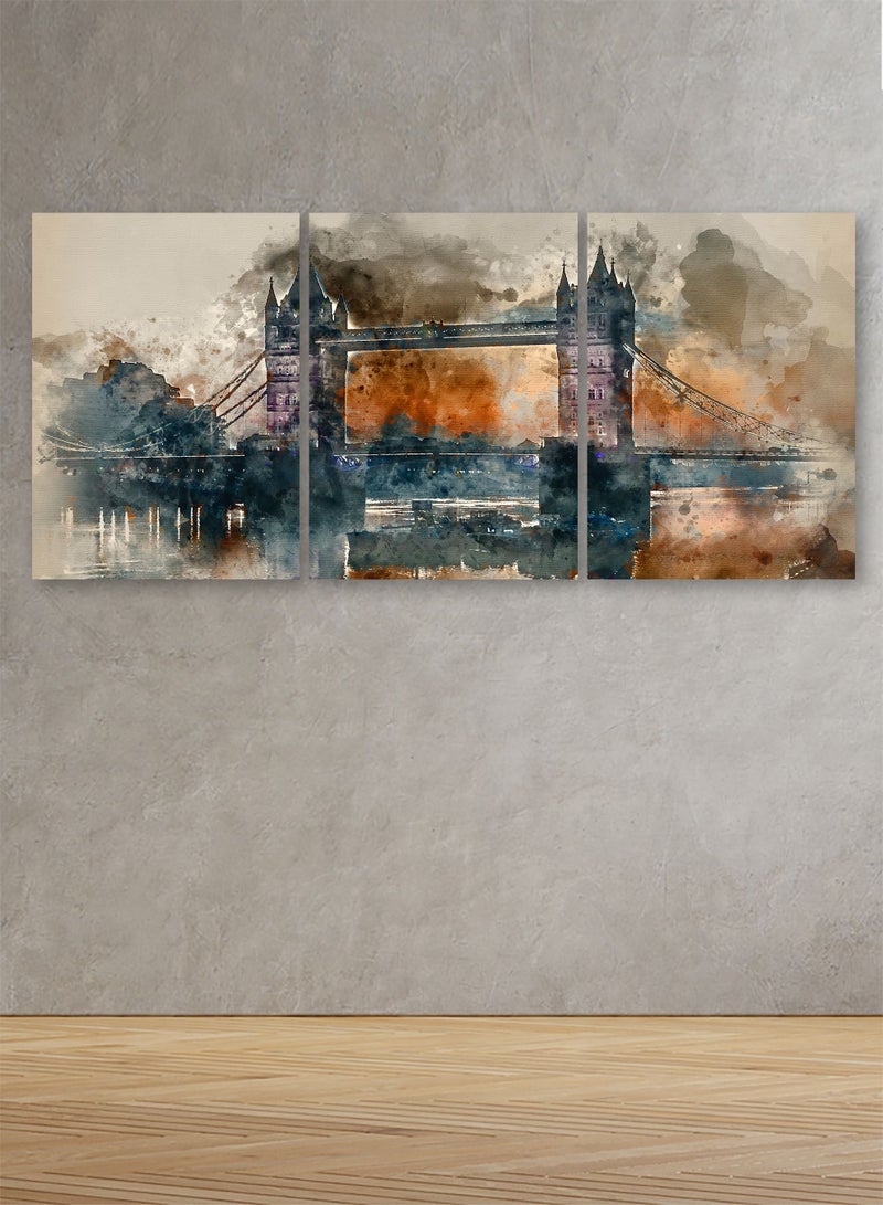 ماركتنا لوحة جدارية فنية لتزين الحائط بتصميم تجريدي ، ثلاث قطع ،مقاس120X60سم - Image 1