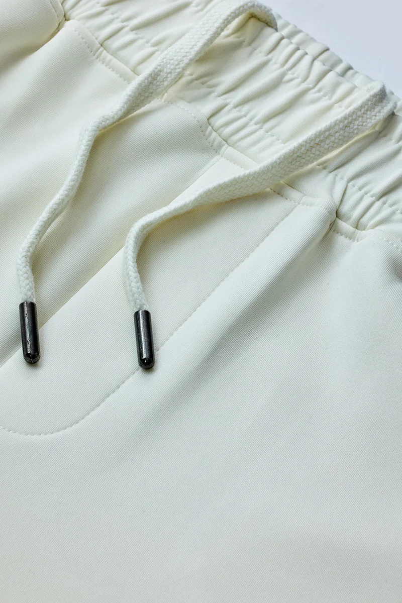 Snitch White Relaxed Fit Stretch Trackpants for Men | Best Price UAE