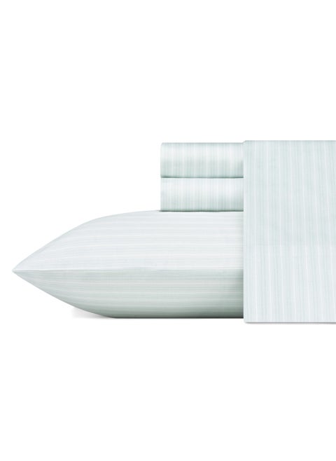 Laura Ashley Home  King Sheets Soft Sateen Cotton Bedding Set  Sleek Smooth  Breathable Home Decor Lottie Blue