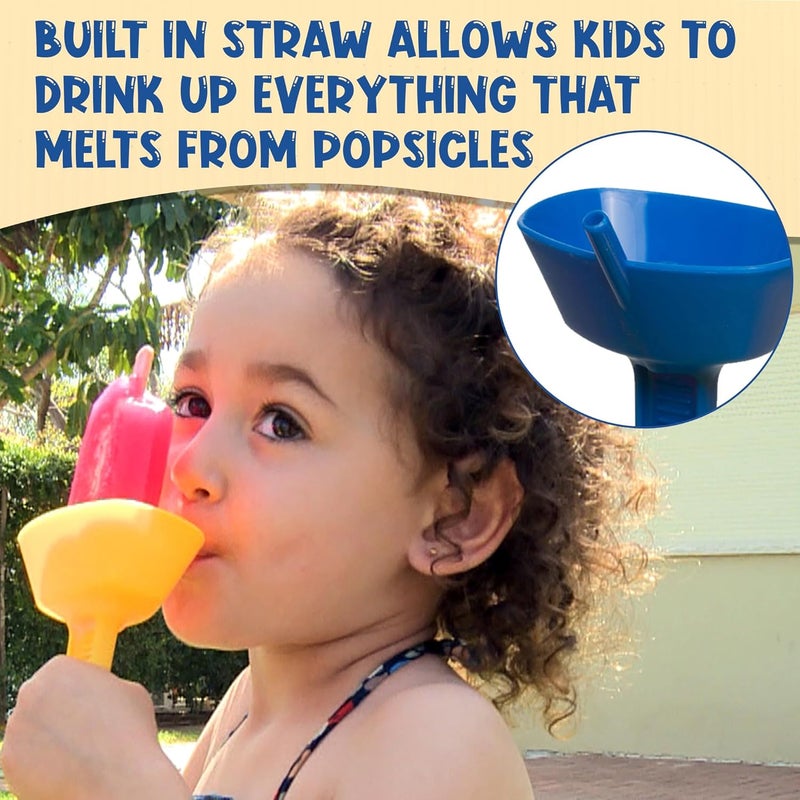 POP NO DROP THE ORIGINAL Popsicle Holder - BPA Free & Dishwasher Safe - Mess-Free Frozen Treats Holder with Straw - No Drip Drop Ice Pop Popsicle Holders for Kids & adults - 2 Random Color (not 4) - Image 5