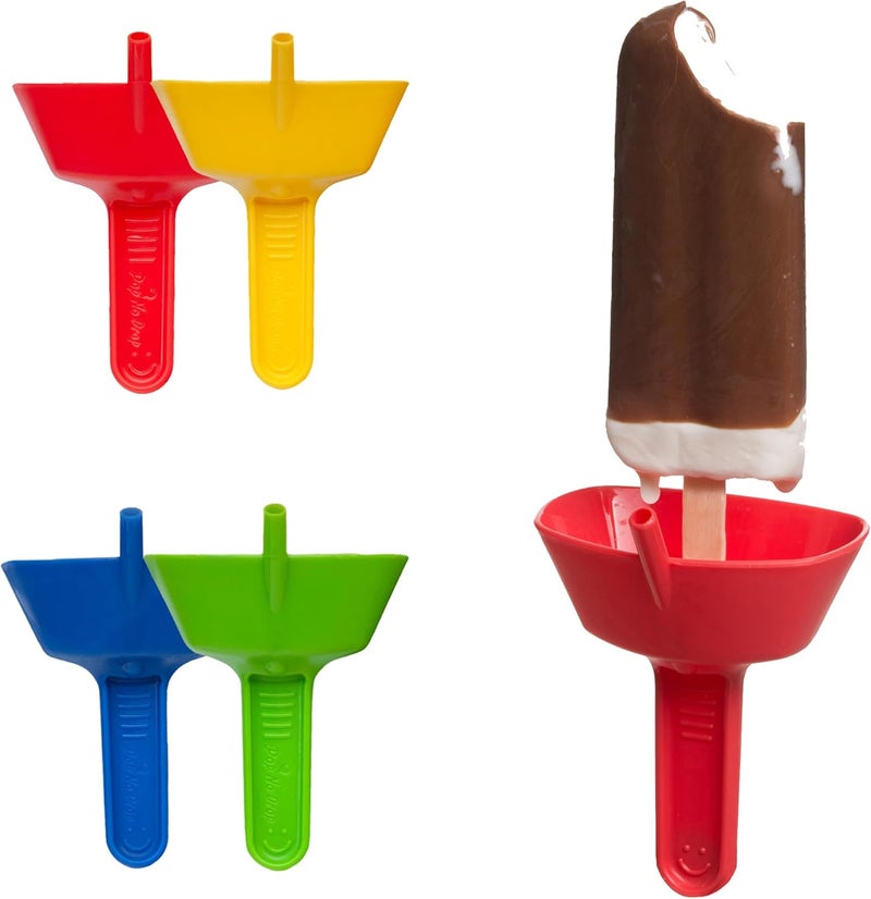 POP NO DROP THE ORIGINAL Popsicle Holder - BPA Free & Dishwasher Safe - Mess-Free Frozen Treats Holder with Straw - No Drip Drop Ice Pop Popsicle Holders for Kids & adults - 2 Random Color (not 4) - Image 1