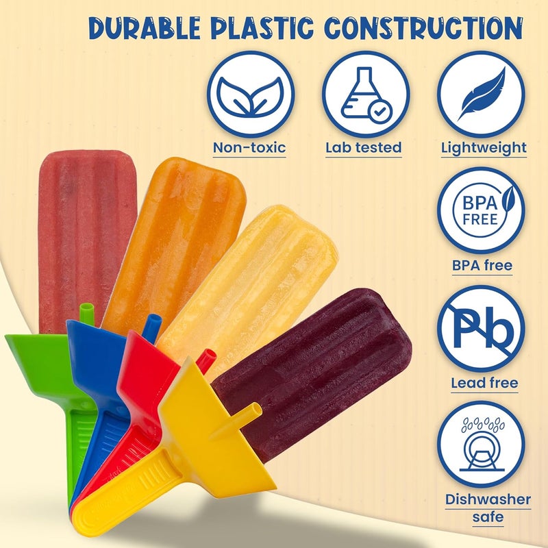 POP NO DROP THE ORIGINAL Popsicle Holder - BPA Free & Dishwasher Safe - Mess-Free Frozen Treats Holder with Straw - No Drip Drop Ice Pop Popsicle Holders for Kids & adults - 2 Random Color (not 4) - Image 4