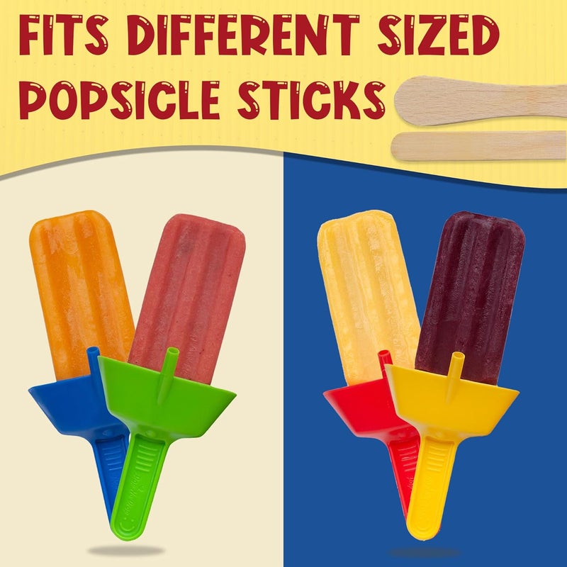 POP NO DROP THE ORIGINAL Popsicle Holder - BPA Free & Dishwasher Safe - Mess-Free Frozen Treats Holder with Straw - No Drip Drop Ice Pop Popsicle Holders for Kids & adults - 2 Random Color (not 4) - Image 3