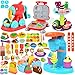 SOCBTNSO 4 in 1 Dough Sets 75 PCS for Kids Ages 48 Dough Tools Kit with Ice Cream Noodle Hamburger Maker Machine Dessert Rack Kitchen Creations Art Crafts Food Play Toys for Boys Girls Ages 3 - Image 2