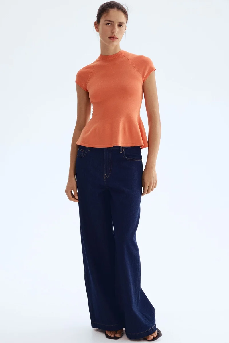 H&M Fine-knit peplum top