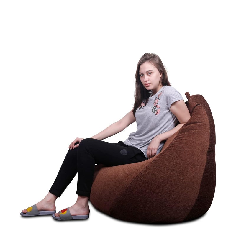 Generic Alfanso Haut Collection Classic Bean Bag SAC Size Gold Medallion Color in Premium Velvet Fabric Cover Only - Image 3