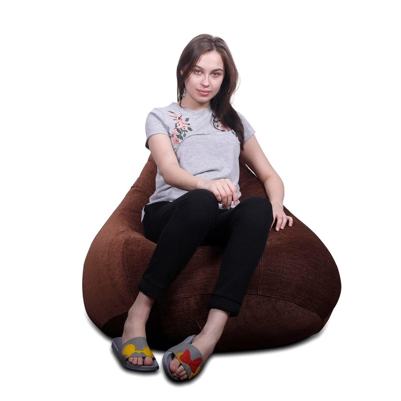 Generic Alfanso Haut Collection Classic Bean Bag SAC Size Gold Medallion Color in Premium Velvet Fabric Cover Only - Image 5