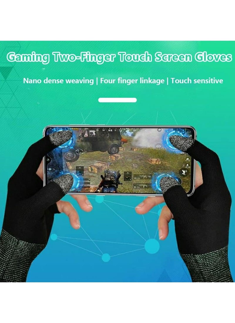 Beauenty 1 Pairs E-Sports Gaming Gloves ＋ 20 PCS Mobile Esports Game Finger Stickers,Gaming Finger Sleeves,PUBG Mobile Phone Games Accessories  - Image 3