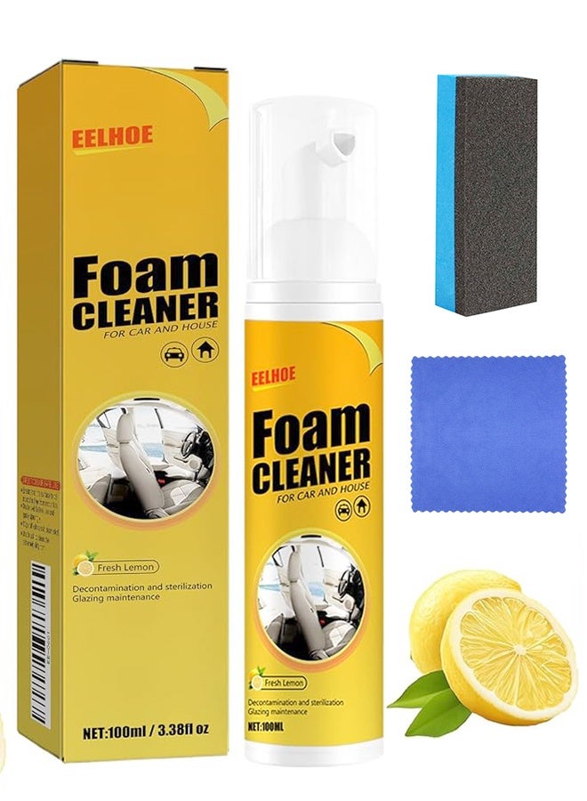 3 قطع منظف رغوي للسيارة منظف رغوي متعدد الأغراض، منظفات عميقة متعددة الأغراض للسيارة والمنزل والمطبخ (100 مل) - Image 1