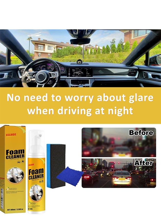 3 قطع منظف رغوي للسيارة منظف رغوي متعدد الأغراض، منظفات عميقة متعددة الأغراض للسيارة والمنزل والمطبخ (100 مل) - Image 3