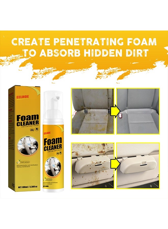3 قطع منظف رغوي للسيارة منظف رغوي متعدد الأغراض، منظفات عميقة متعددة الأغراض للسيارة والمنزل والمطبخ (100 مل) - Image 4