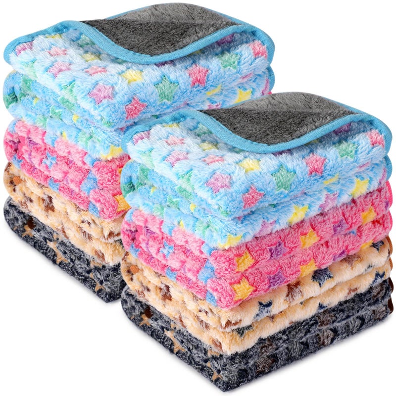 Tudomro 8 Pcs Guinea Pig Blankets Absorbent Washable Animal Fleece Bedding Cage Liners Waterproof Reusable Pet Pee Sleep Mat Pad Cover for Chinchilla Hamster Ferret(Star,16 x 24 Inch) - Image 1