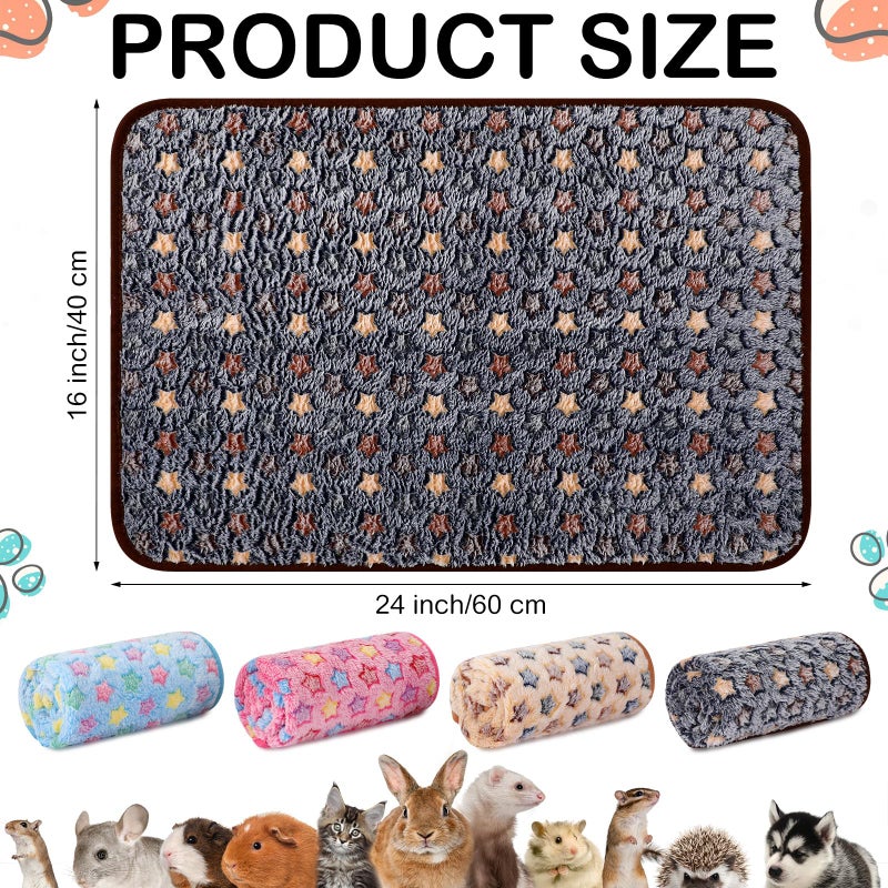 Tudomro 8 Pcs Guinea Pig Blankets Absorbent Washable Animal Fleece Bedding Cage Liners Waterproof Reusable Pet Pee Sleep Mat Pad Cover for Chinchilla Hamster Ferret(Star,16 x 24 Inch) - Image 2