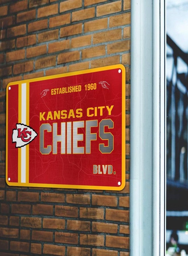 ZYJTEK Football Mancave Metal Street Sign, 8" x 12" Red Design Wall Decor Sign Great for Man Cave, Bed Room, Office, Home - Image 2