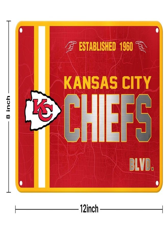 ZYJTEK Football Mancave Metal Street Sign, 8" x 12" Red Design Wall Decor Sign Great for Man Cave, Bed Room, Office, Home - Image 3