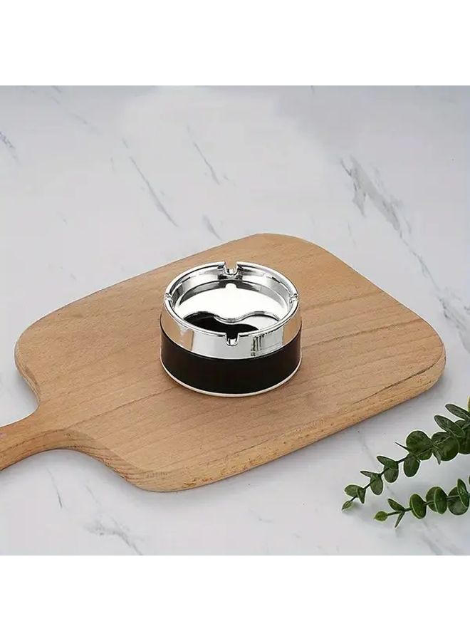 Round Blue Stainless Steel Cigar Ashtray with Indoor Outdoor Use for Cigarettes Home Patio Garden Smoking Space 3.74 x 3.74 x 2.17 Inch - Image 5