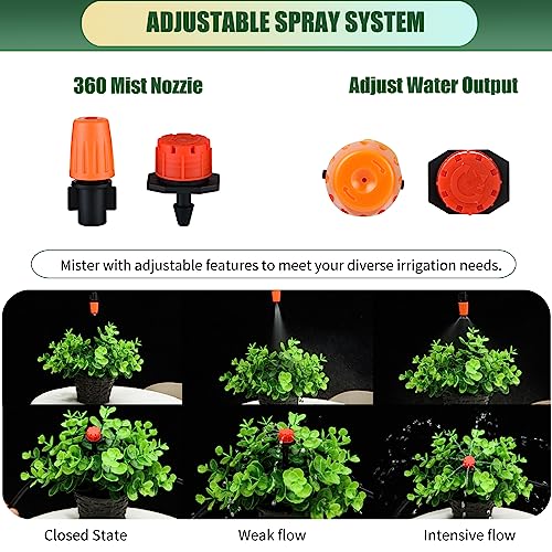 CESTAME 300Pcs Drip Irrigation Fittings Kit for 1/4" Tubing, Drip Line Connectors for Drip Systems- Drip Emitters, Nozzles, Nozzle Tees, Single barbs, 4-Way Connectors, End Plugs, Elbows, Tees, Couplings - Image 4