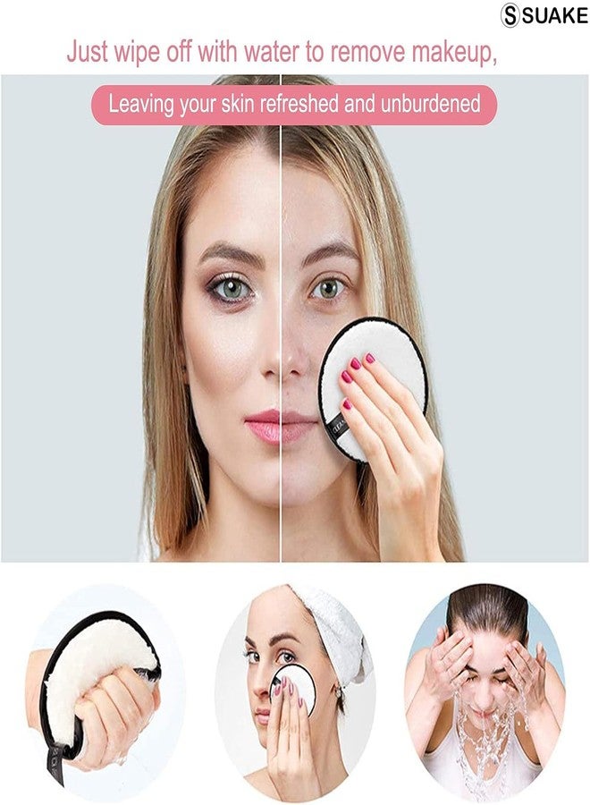 سويكي وسادات إزالة المكياج القابلة لإعادة الاستخدام من سواكي - وسادات قطنية ناعمة وقابلة للغسل لإزالة مكياج الوجه والعينين - صديقة للبيئة، لطيفة على البشرة الدهنية والجافة والحساسة (متعددة الألوان، عبوة من قطعتين) - Image 3