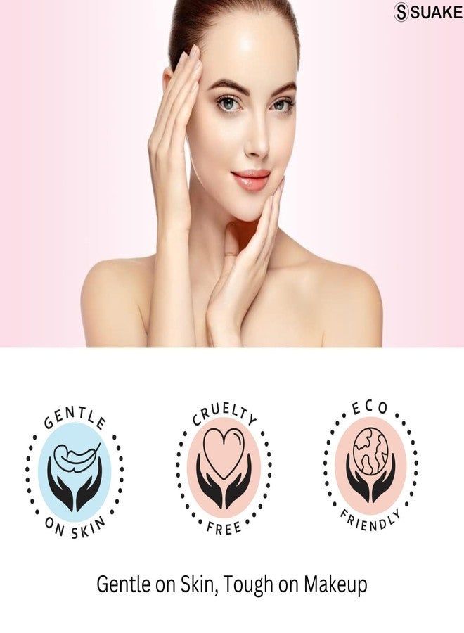 سويكي وسادات إزالة المكياج القابلة لإعادة الاستخدام من سواكي - وسادات قطنية ناعمة وقابلة للغسل لإزالة مكياج الوجه والعينين - صديقة للبيئة، لطيفة على البشرة الدهنية والجافة والحساسة (متعددة الألوان، عبوة من قطعتين) - Image 4