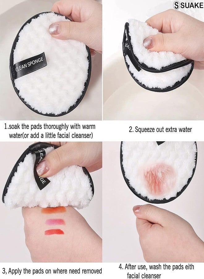 سويكي وسادات إزالة المكياج القابلة لإعادة الاستخدام من سواكي - وسادات قطنية ناعمة وقابلة للغسل لإزالة مكياج الوجه والعينين - صديقة للبيئة، لطيفة على البشرة الدهنية والجافة والحساسة (متعددة الألوان، عبوة من قطعتين) - Image 5