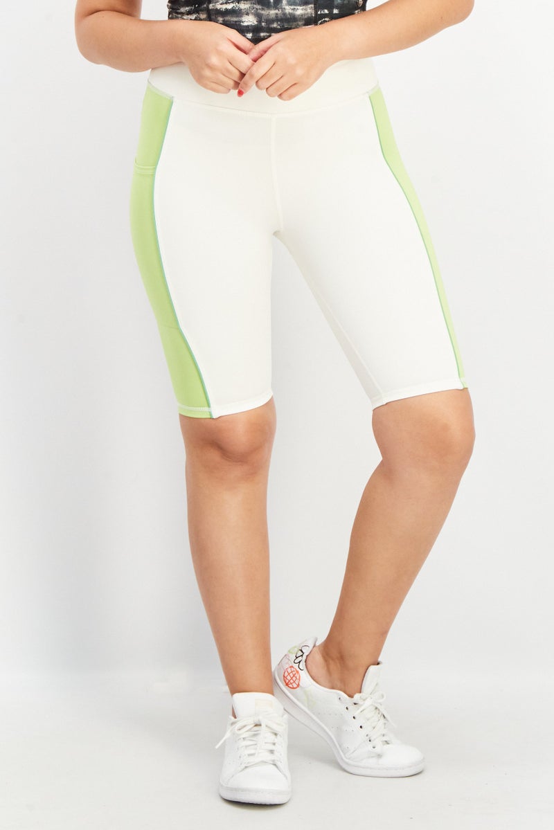 Asos 4505 Women Sportswear Fit Training Shorts, Cream  - Image 1