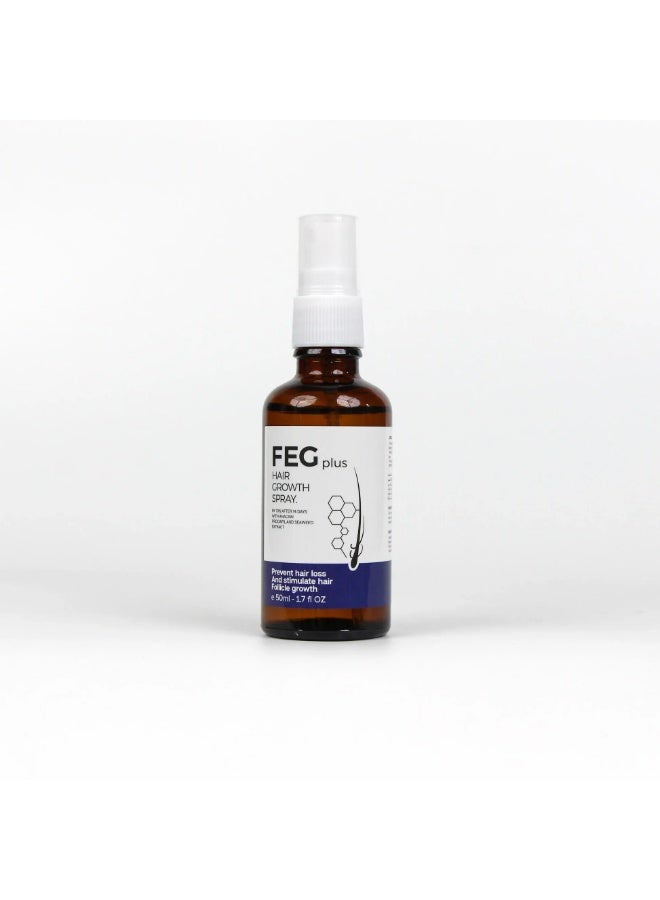 FEG Plus Hair Growth Spray 50ml | Hair & Beard Growth Serum for Men & Women | Supports Thicker, Stronger & Healthier Hair | With Minoxidil, Biotin & Seaweed Extract - Image 2