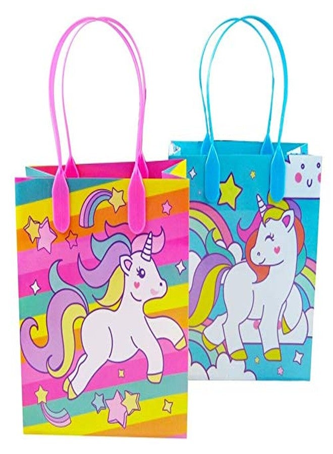 TINYMILLS Unicorn Party Favor Bags Treat Bags with Handles, Unicorn Rainbow Pink Blue Candy Bags Goodie Bags for Birthday Party, Party Supply Decoration, 12 Pack - Image 5