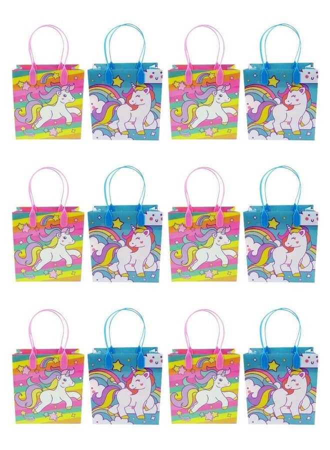 TINYMILLS Unicorn Party Favor Bags Treat Bags with Handles, Unicorn Rainbow Pink Blue Candy Bags Goodie Bags for Birthday Party, Party Supply Decoration, 12 Pack - Image 4