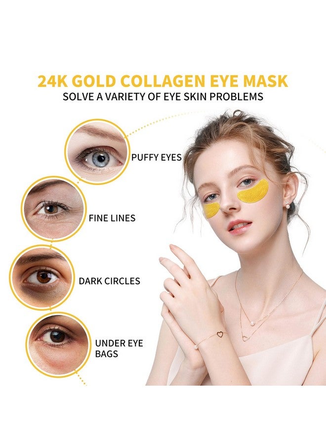ASYBO Under Eye Patches 120 Pcs Golden Under Eye Mask Eye Treatment Mask For Under Eye Bags Dark Circles Puffy Eyes Fine Lines Antiaging And Antiwrinkle Collagen Eye Mask Skincare - Image 4