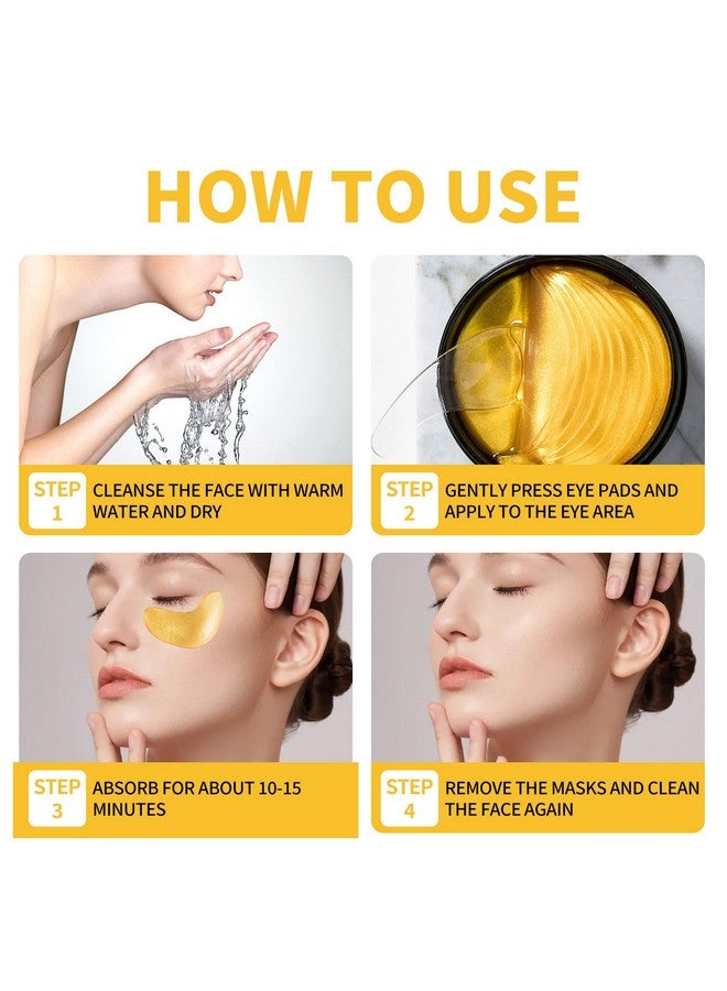 ASYBO Under Eye Patches 120 Pcs Golden Under Eye Mask Eye Treatment Mask For Under Eye Bags Dark Circles Puffy Eyes Fine Lines Antiaging And Antiwrinkle Collagen Eye Mask Skincare - Image 5