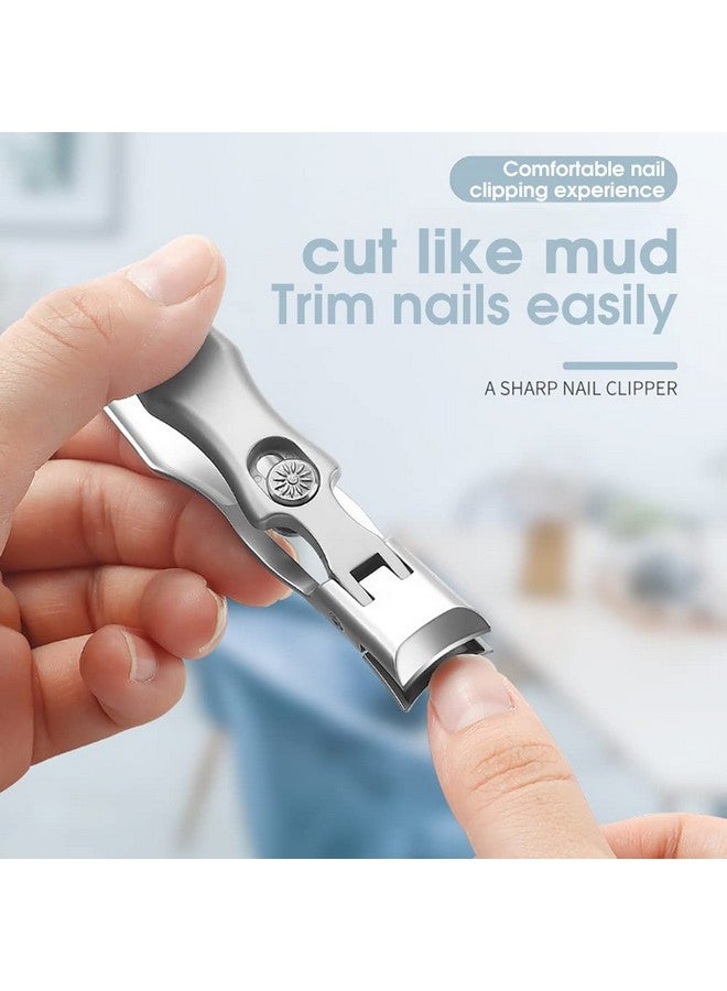 MAYCREATE® Nail Clippers For Men Stainless Steel Nail Cutter with Leather Cover Toenail Clippers for Thick Nails, Professional Nail Cutter - Image 4