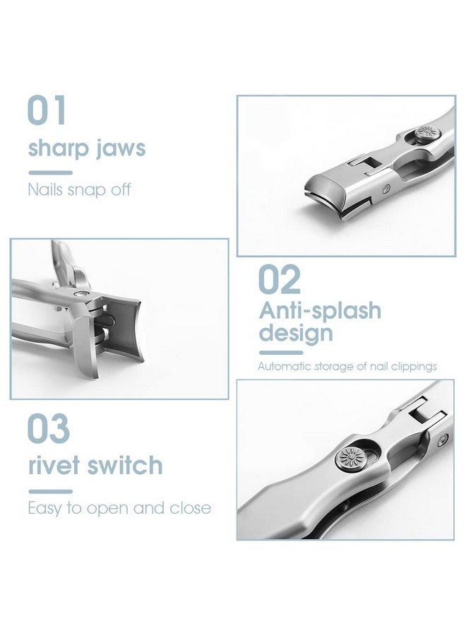 MAYCREATE® Nail Clippers For Men Stainless Steel Nail Cutter with Leather Cover Toenail Clippers for Thick Nails, Professional Nail Cutter - Image 3